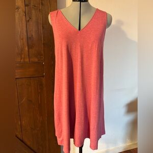 LOFT Rose-Pink Sleeveless Stretch Shift V-neck Dress